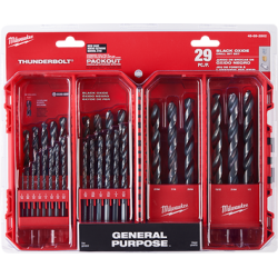 JUEGO DE BROCAS P/METAL CON ACABADO OXIDO NEGRO THUNDERBOLT DE 29 PZ MILWAUKEE