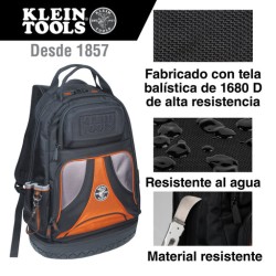 Mochila para herramientas Tradesman Pro de 36,8 cm en color negro con 39 bolsillos KLEIN TOOLS