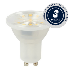 PACK DE 3 FOCOS GU10 LEDS 3 W BLANCO CÁLIDO TECNOLITE