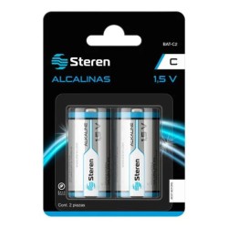 Paquete de 2 pilas alcalinas "C" Steren