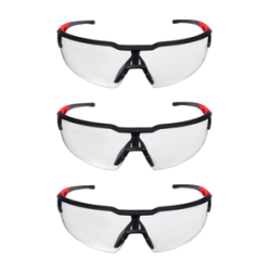 PAQUETE DE 3 GAFAS DE SEGURIDAD TRANSPARENTES MILWAUKEE