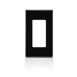 PLACA DE PARED SIN TORNILLOS 1 VENTANA COLOR NEGRO DECORA LEVITON