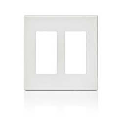 PLACA DE PARED SIN TORNILLOS 2 VENTANAS COLOR BLANCO DECORA LEVITON