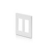 PLACA DE PARED SIN TORNILLOS 2 VENTANAS COLOR BLANCO DECORA LEVITON