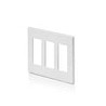 PLACA DE PARED SIN TORNILLOS 3 VENTANAS COLOR BLANCO DECORA LEVITON