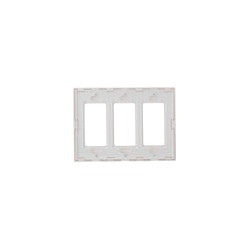 PLACA DE PARED SIN TORNILLOS 3 VENTANAS COLOR BLANCO DECORA LEVITON