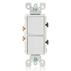 APAGADOR DOBLE COLOR BLANCO 15A DECORA LEVITON