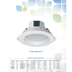 DOWNLIGHT EMPOTRADO P/TECHO 12W 4" SUNLEAF