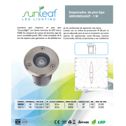 EMPOTRADO LED P/PISO 1W 100-240V LUZ CÁLIDA SUNLEAF