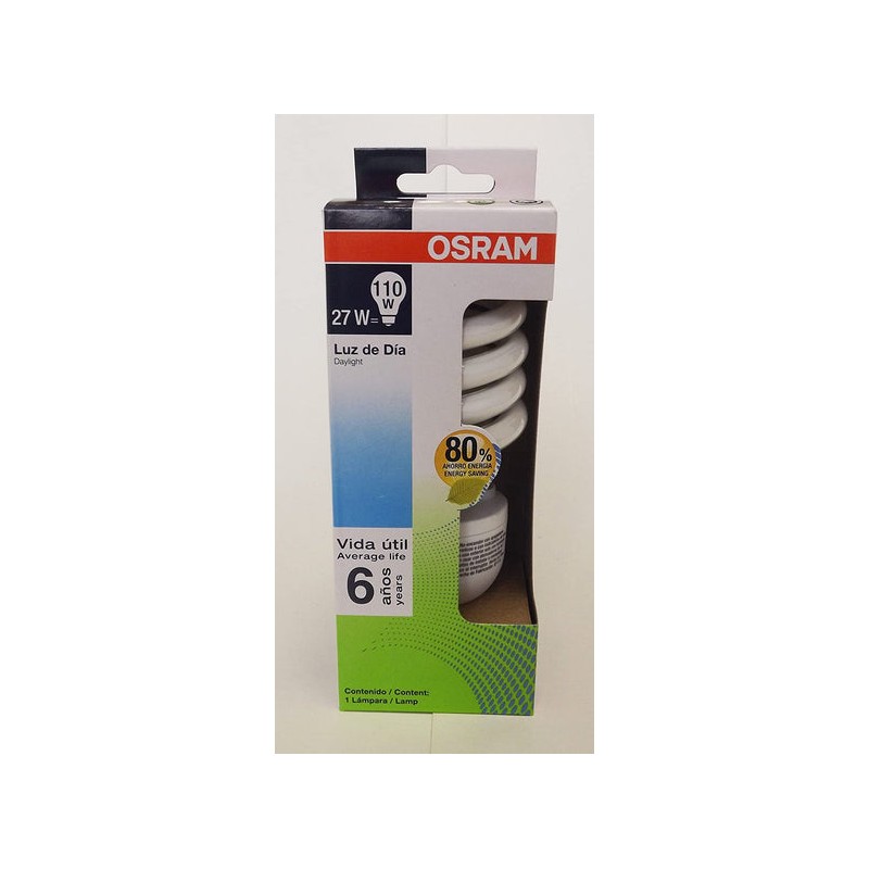 FOCO ESPIRAL DULUX  27W/865 E26 LUZ BLANCA OSRAM